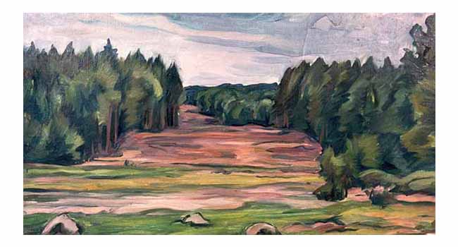 Ernst Odefey - Waldschneise in der Heide